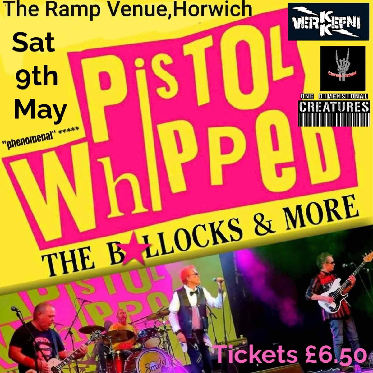 One Dimensional Creatures support Pistol; Whipped with KK Verkefni and Somethin' Brewin' at The Ramp in Horwich May 2026